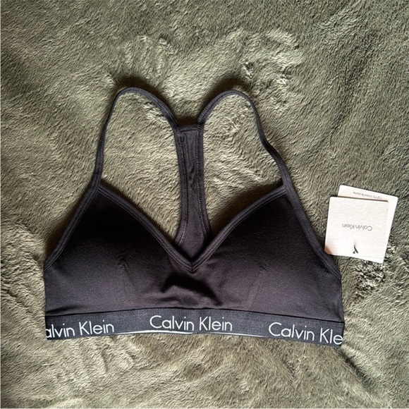 Calvin Klein Black Racerback Bralette Size L - Picture 1 of 2